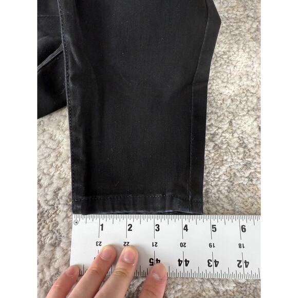 7 For All Mankind Sz 25 Skinny Tapered Leg Dark Denim Jeans Pants Black Stretch - Picture 8 of 13